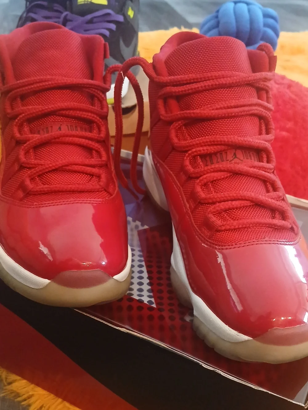 Jordan 11s Red High-Top Fashion Sneakers